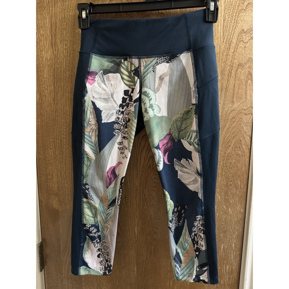 Athleta Oasis Contender 7/8 Lagoon Teal Legging Tropical XSP Petite Women Active